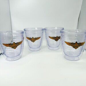 Vintage KIH No. 419 Insulated Rocks Tumbler Glasses w/Naval Wings Hong Kong Set/